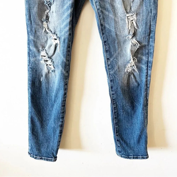 American Eagle Slim Destroyed Jeans 26 X 28 Youth‎ Tween Light Blue Denim Ripped - Picture 9 of 11
